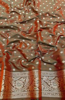 Mehendi Art Silk saree with blouse 3