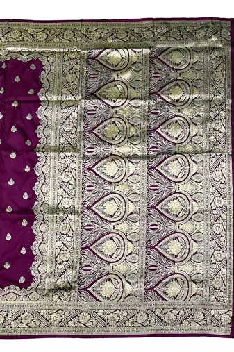 Wine Art silk blend saree with blouse