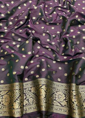 Wine Art silk blend saree with blouse 3