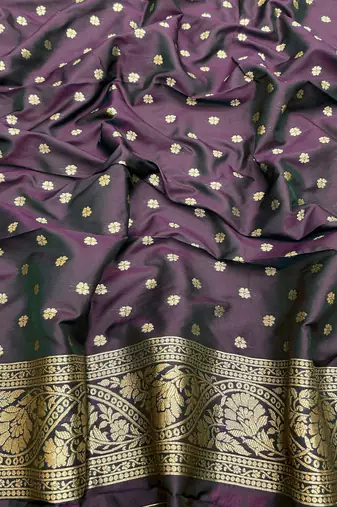 Wine Art silk blend saree with blouse
