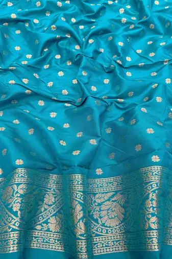 Light blue Art silk blend saree with blouse