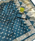 Firozi Art Silk saree with blouse