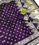 Purple Art Silk saree with blouse