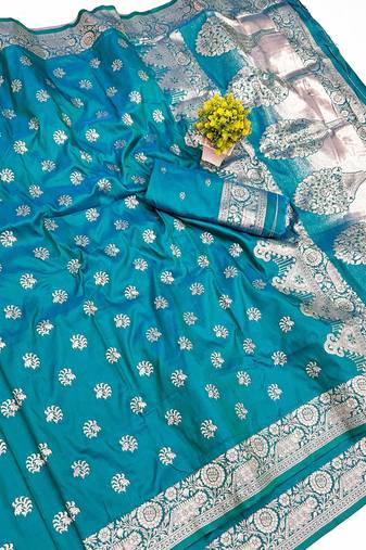 Light blue Art Silk saree with blouse