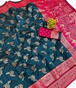 Firozi Art Silk saree with blouse