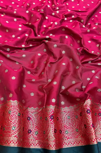 Firozi Art silk blend saree with blouse