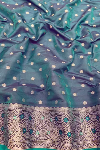 Light blue Art silk blend saree with blouse