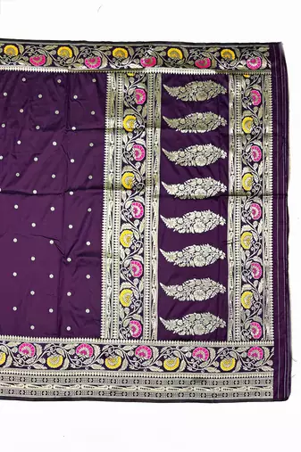Wine Art silk blend saree with blouse