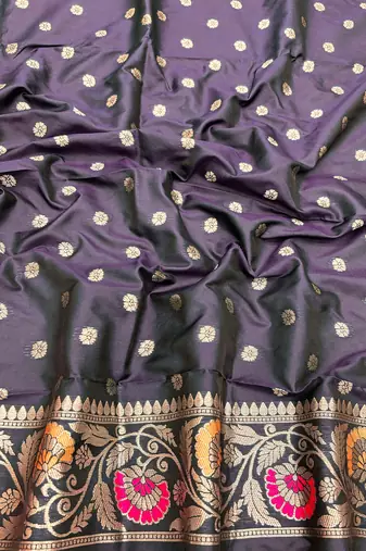 Wine Art silk blend saree with blouse