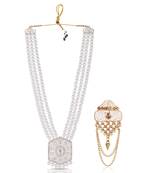 Beaded Layered Dulha Moti Mala With Designer Brooch