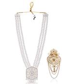 Beaded Layered Dulha Moti Mala With Designer Brooch