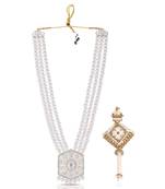 Beaded Layered Dulha Moti Mala With Designer Brooch