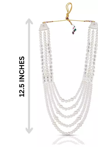Premium Beaded Groom Mala with Elegant Brooch