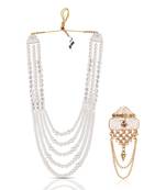 Premium Beaded Groom Mala with Elegant Brooch