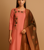 Silk blend kurta with banarasi silk dupatta
