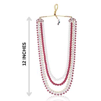 Layered moti necklace With Antique Brooch 5