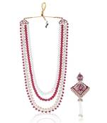 Layered moti necklace With Antique Brooch