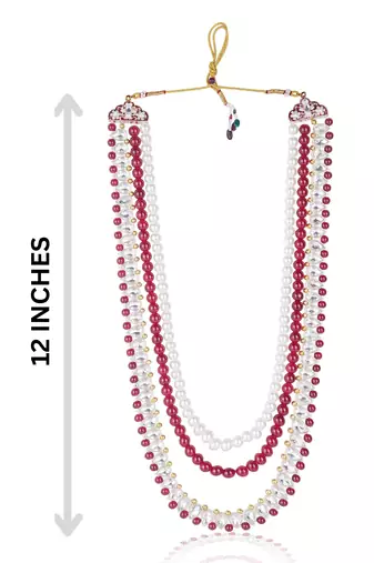 Layered moti necklace With Antique Brooch