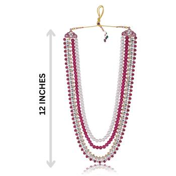 Layered moti necklace With Antique Brooch 5