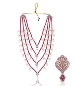 Men Kundan-Studded Pearl Groom Dulha Moti Mala Necklace With Designer Brooch