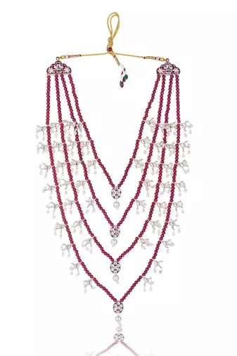 Men Kundan-Studded Pearl Groom Dulha Moti Mala Necklace With Designer Brooch