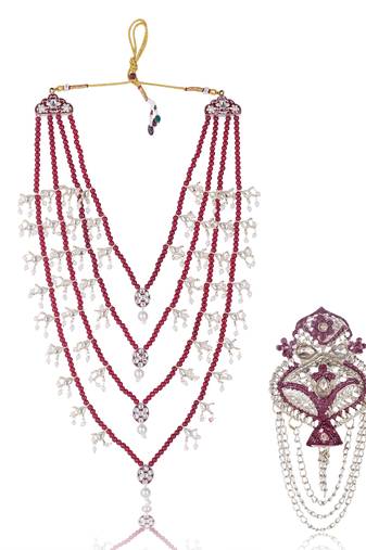 Elegant groom mala-brooch for wedding sherwani