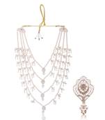 Men Kundan-Studded Pearl Groom Dulha Moti Mala Necklace With Designer Brooch