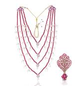 Men Kundan-Studded Pearl Groom Dulha Moti Mala Necklace With Designer Brooch