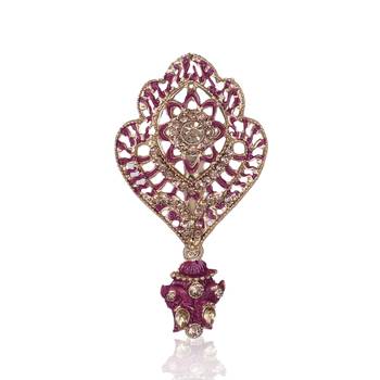 Men Kundan-Studded Pearl Groom Dulha Moti Mala Necklace With Designer Brooch 2