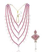 Men Kundan-Studded Pearl Groom Dulha Moti Mala Necklace With Designer Brooch