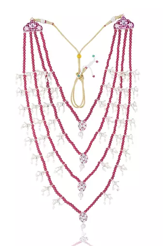 Men Kundan-Studded Pearl Groom Dulha Moti Mala Necklace With Designer Brooch
