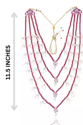 Men Kundan-Studded Pearl Groom Dulha Moti Mala Necklace With Designer Brooch