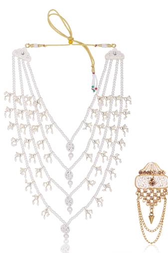 Elegant groom mala-brooch for wedding sherwani