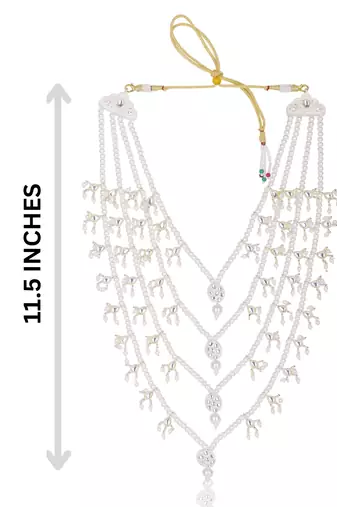 Men Kundan-Studded Pearl Groom Dulha Moti Mala Necklace With Designer Brooch