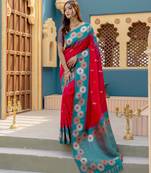 Pink premium crafted silk Blend sarees with rich weaving