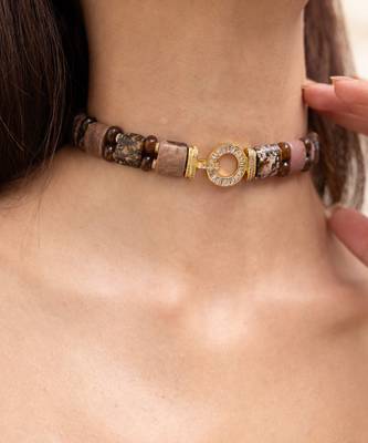 gold plated choker necklace 2