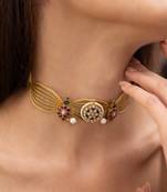 gold plated kundan choker necklace
