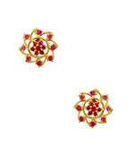 Ruby Red CZ AD American Diamond Stud Earrings Jewellery for Women - Orniza