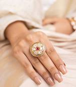  gold plated kundan ring