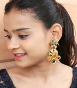 Statement multistone dangle earrings