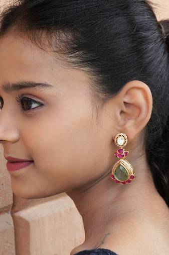 Regal lotus drop earrings