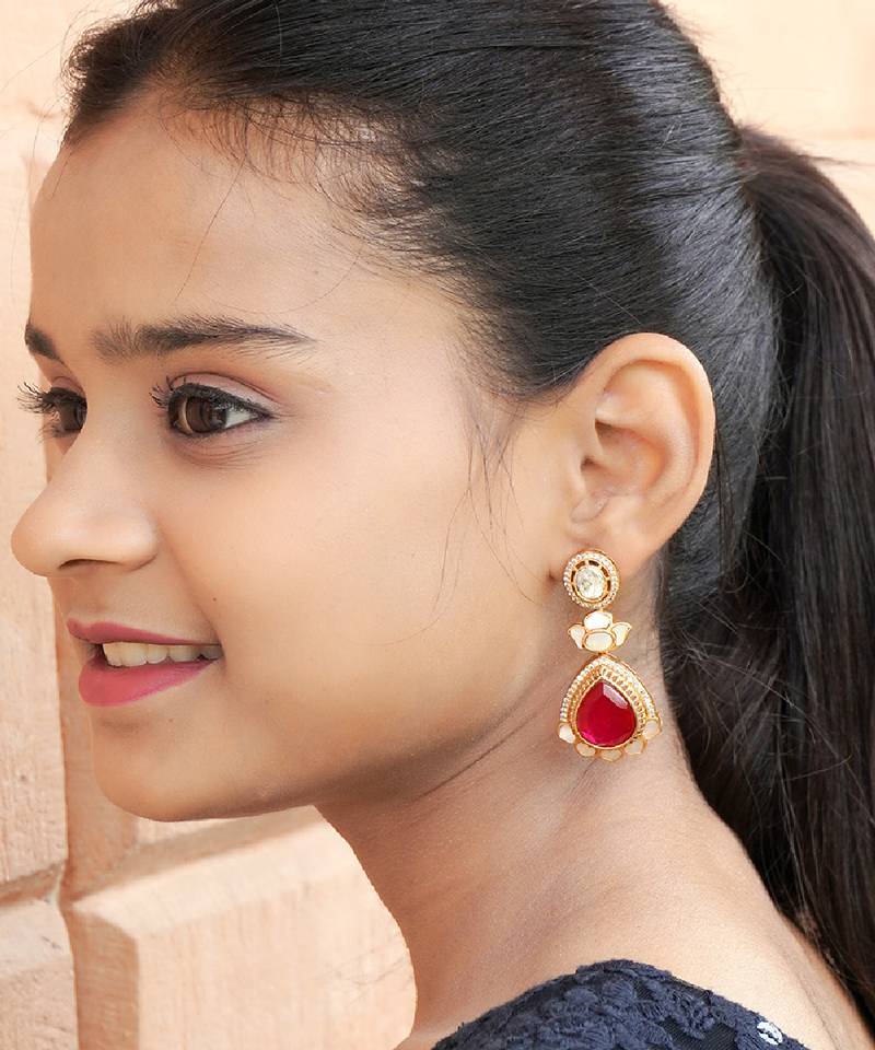 Regal lotus drop earrings