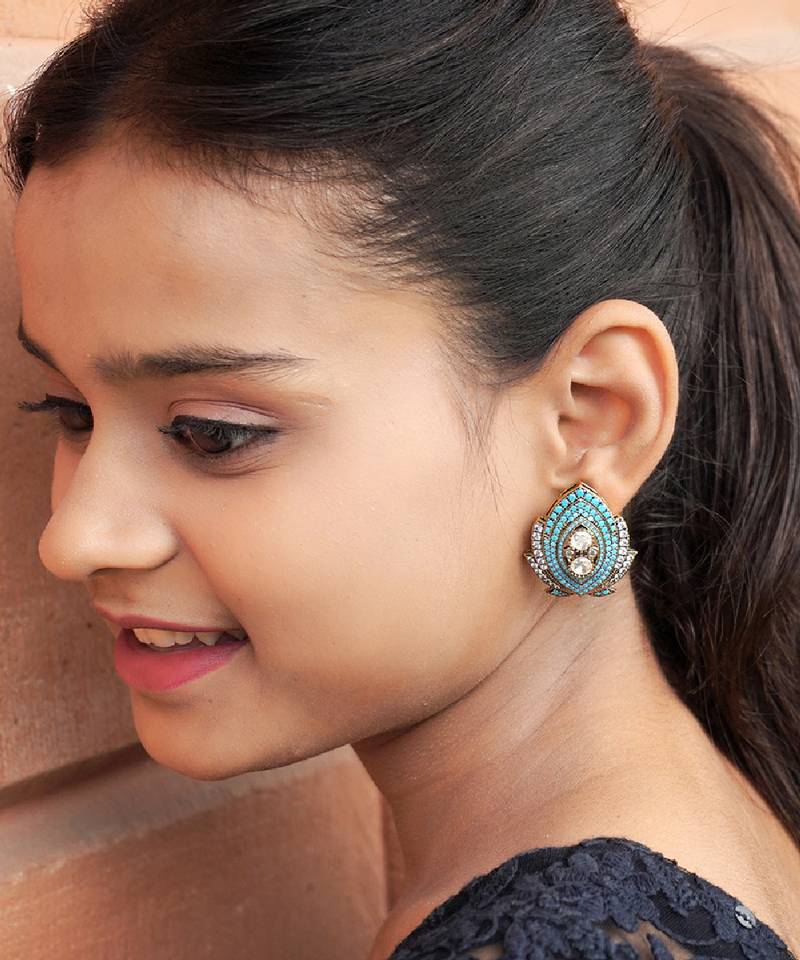 Exquisite lotus-inspired stud earrings