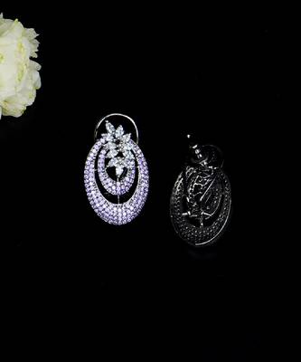 Elegant oval floral studded earrings 4