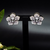 Statement floral stud earrings with pave detailing