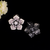Statement floral stud earrings with pave detailing
