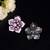 Statement floral stud earrings with pave detailing