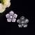 Statement floral stud earrings with pave detailing