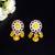 Elegant drop earrings with intricate stone and pearl detailing