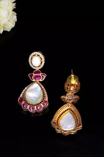Regal lotus drop earrings